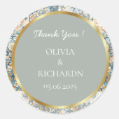 Mittelmeer Blume Italienisch Positano Lemon Runder Aufkleber (Vorderseite)