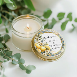 Mittelmeer Blume Italienisch Positano Lemon Runder Aufkleber