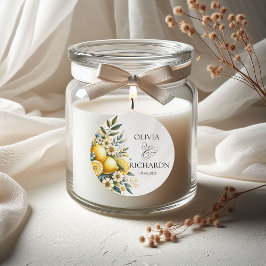 Mittelmeer Blume Italienisch Positano Lemon Runder Aufkleber