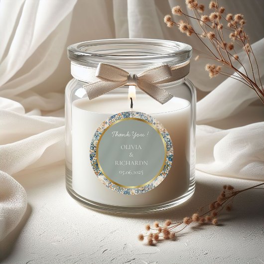 Mittelmeer Blume Italienisch Positano Lemon Runder Aufkleber