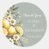 Mittelmeer Blume Italienisch Positano Lemon Runder Aufkleber (Vorderseite)