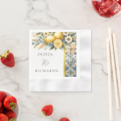 Mittelmeer Blume Italienisch Positano Lemon Serviette (Beispiel)