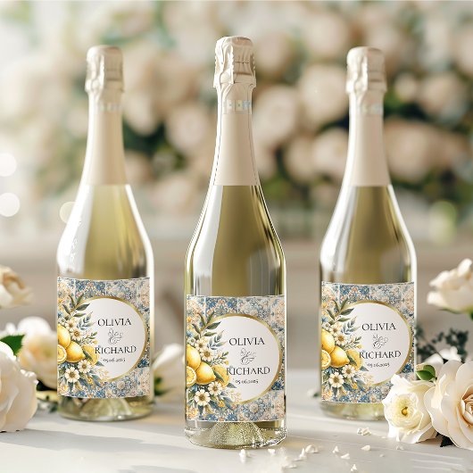 Mittelmeer Blume Italienisch Positano Lemon Weinetikett