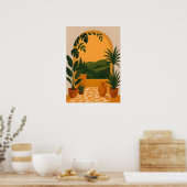 Mittelmeer-Bogen-Gartenblick-Wandkunst Poster (Küche)
