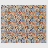 Mittelmeer Boho-Fliesenmuster Geschenkpapier (Flach)