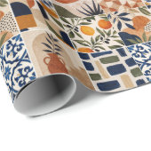 Mittelmeer Boho-Fliesenmuster Geschenkpapier (Rolleneckpunkt)