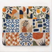 Mittelmeer Boho-Fliesenmuster Mousepad (Vorne)