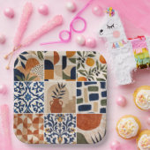Mittelmeer Boho-Fliesenmuster Pappteller (Party)