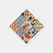 Mittelmeer Boho-Fliesenmuster Serviette (Ecke)