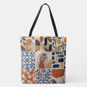 Mittelmeer Boho-Fliesenmuster Tasche (Vorderseite)