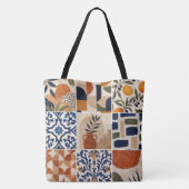 Mittelmeer Boho-Fliesenmuster Tasche (Rückseite)