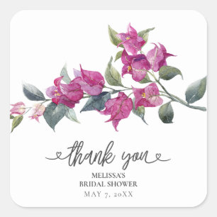 Mittelmeer-Bougainvillea-Brautparty Quadratischer Aufkleber