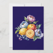 Mittelmeer Citrus Bouquet Junggeselinnen-Abschied Einladung (Rückseite)