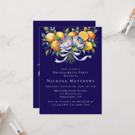 Mittelmeer Citrus Bouquet Junggeselinnen-Abschied Einladung