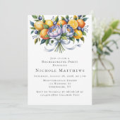 Mittelmeer Citrus Bouquet Junggeselinnen-Abschied Einladung (Stehend Vorderseite)