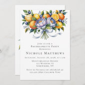 Mittelmeer Citrus Bouquet Junggeselinnen-Abschied Einladung (Vorne/Hinten)