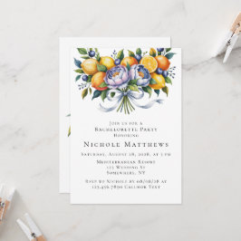 Mittelmeer Citrus Bouquet Junggeselinnen-Abschied Einladung