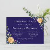 Mittelmeer Citrus Hochzeit Probe Dinner Einladung (Stehend Vorderseite)