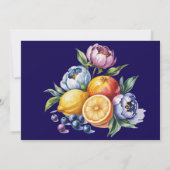 Mittelmeer Citrus Hochzeit Probe Dinner Einladung (Rückseite)