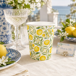 Mittelmeer Citrus Lemon Tiles Pappbecher
