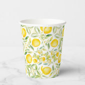 Mittelmeer Citrus Lemon Tiles Pappbecher (Rechts)