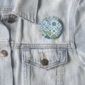 Mittelmeer-Farbtöne/ Azulejo-Fliesen Button (Beispiel)
