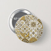 Mittelmeer-Farbtöne/ Azulejo-Fliesen Button (Vorne & Hinten)