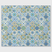 Mittelmeer-Farbtöne/ Azulejo-Fliesen Geschenkpapier (Flach)