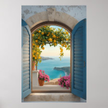 Mittelmeer-Fensterblickrahmen - Küstenlemon