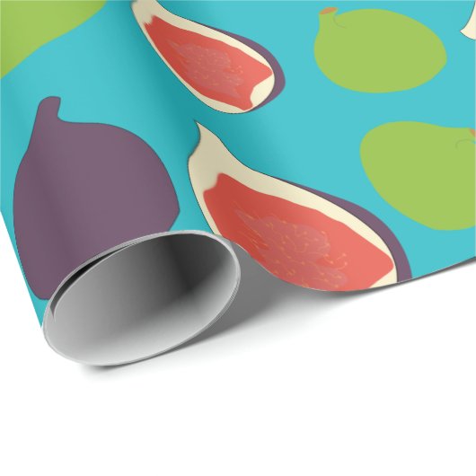 Mittelmeer Fig Summer Fruchtmuster Geschenkpapier (Rolleneckpunkt)