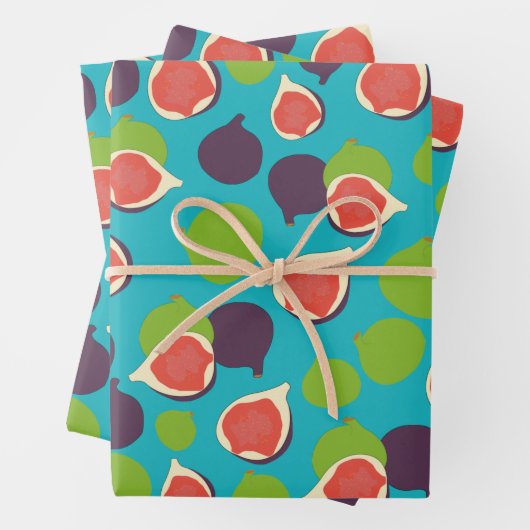 Mittelmeer Fig Summer Fruchtmuster Geschenkpapier Set (Beispiel)