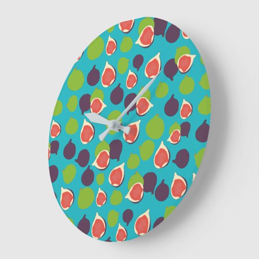 Mittelmeer Fig Summer Fruchtmuster Große Wanduhr (Winkel)