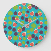 Mittelmeer Fig Summer Fruchtmuster Große Wanduhr (Vorderseite)