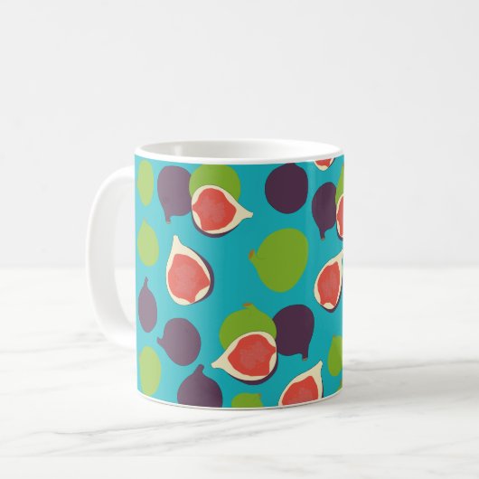 Mittelmeer Fig Summer Fruchtmuster Kaffeetasse (Vorderseite Links)