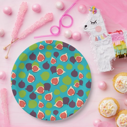 Mittelmeer Fig Summer Fruchtmuster Pappteller (Party)