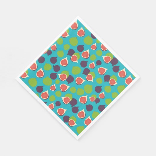 Mittelmeer Fig Summer Fruchtmuster Serviette (Ecke)