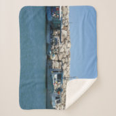Mittelmeer-Fischerboote in Blaumeer-Design Sherpadecke (Vorderseite)