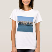 Mittelmeer-Fischerboote in Blaumeer-Design T-Shirt (Vorderseite)