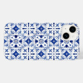 Mittelmeer-Fliese Blau und Weiß Case-Mate iPhone Hülle (Rückseite (Horizontal))