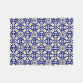 Mittelmeer Fliesen Blau-Gelb Muster Fleecedecke (Vorderseite (Horizontal))