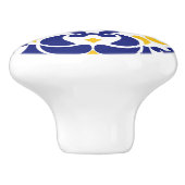 Mittelmeer Fliesen Blau-Gelb Muster Keramikknauf (Seitenansicht)