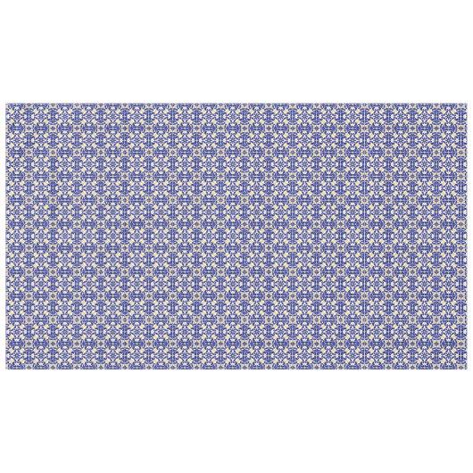 Mittelmeer Fliesen Blau-Gelb Muster Tischdecke (Vorderseite (Horizontal))
