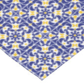 Mittelmeer Fliesen Blau-Gelb Muster Tischdecke (Schrägansicht)