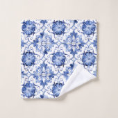 Mittelmeer-Fliesen-Muster Badhandtuch Set (Waschlappen)