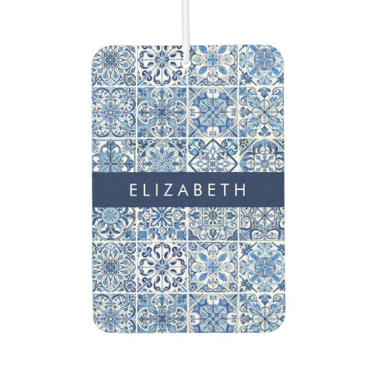 Mittelmeer-Fliesen, Portugal, Azulejo, Ihr Name Autolufterfrischer (Vorderseite)