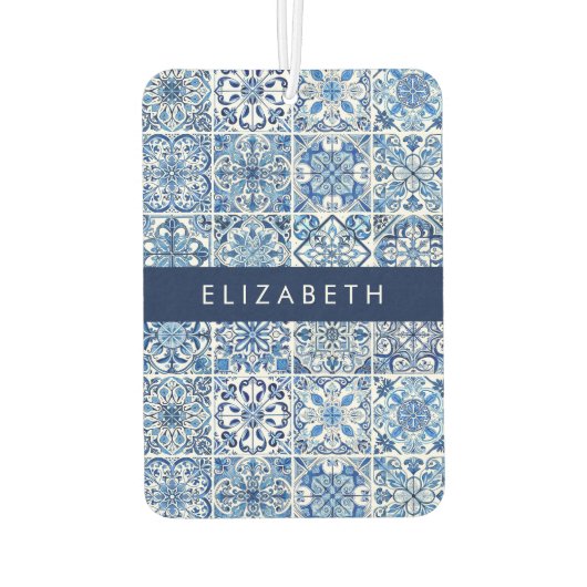 Mittelmeer-Fliesen, Portugal, Azulejo, Ihr Name Autolufterfrischer (Rückseite)