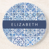 Mittelmeer-Fliesen, Portugal, Azulejo, Ihr Name Getränkeuntersetzer (Vorne)