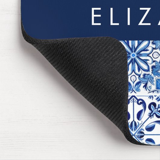 Mittelmeer-Fliesen, Portugal, Azulejo, Ihr Name Mousepad (Ecke)