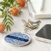 Mittelmeer-Fliesen, Portugal, Azulejo, Ihr Name Schlüsselanhänger (Seite)