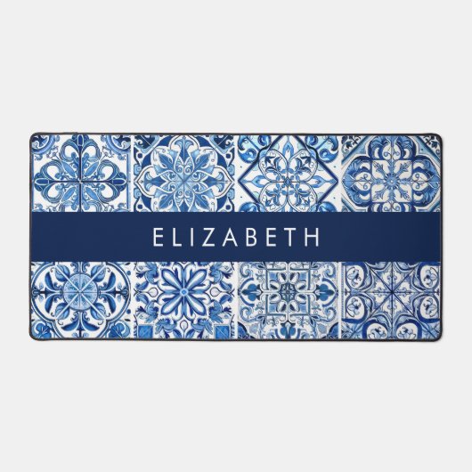Mittelmeer-Fliesen, Portugal, Azulejo, Ihr Name Schreibtischunterlage (Vorderseite)